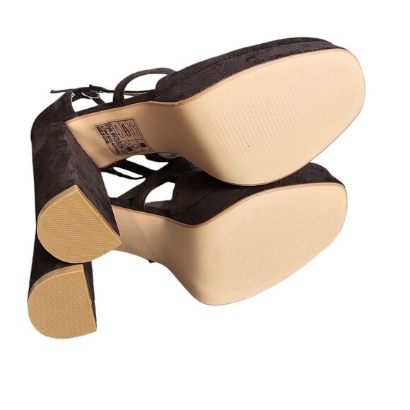 Versona Madison Platform Brown Suede Mary Jane Heel Pump NEW - Picture 10 of 11